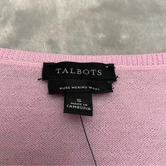 New! Talbots pearl sleeve cuff 100% merino wool crewneck sweater 28771 - Picture 4 of 9